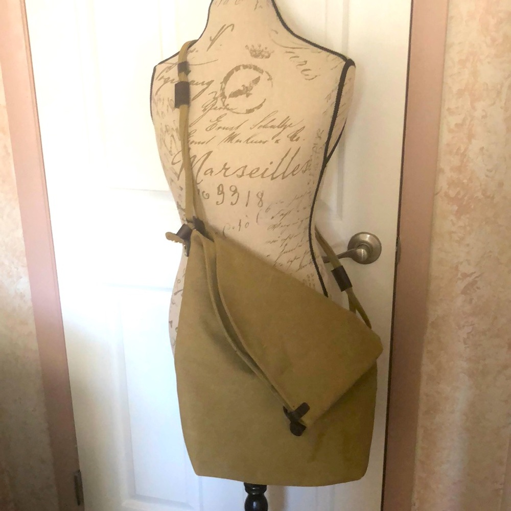 Khaki green canvas tote